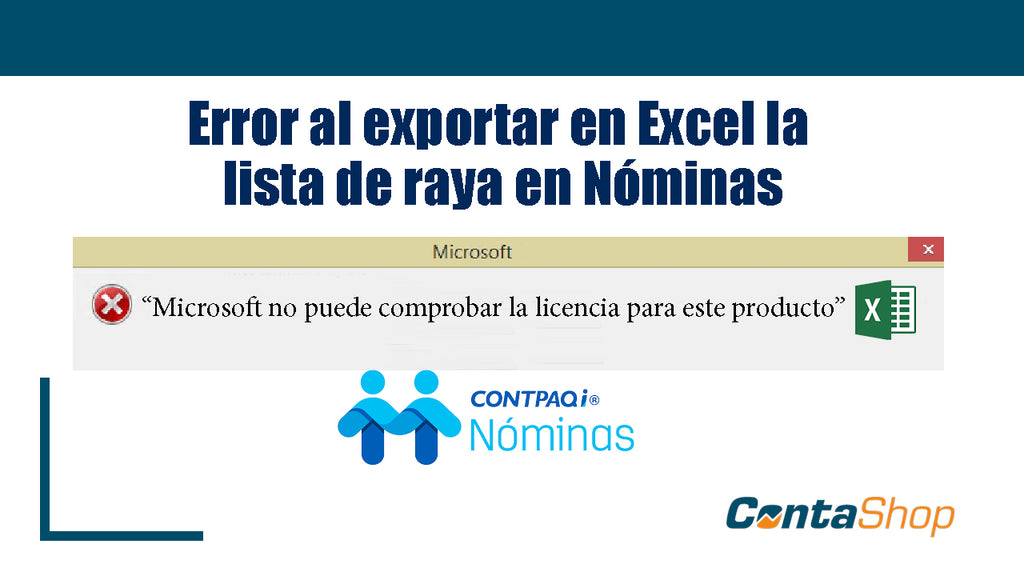 Error al exportar en Excel la lista de raya en nominas "Microsoft no puede comprobar la licencia para este producto"